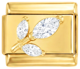 3 Crystals Rose on Gold