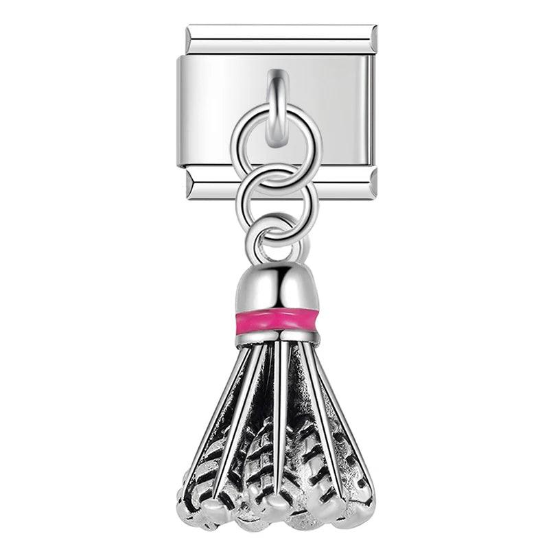 Badminton Flywheel, on Silver - Charms Official