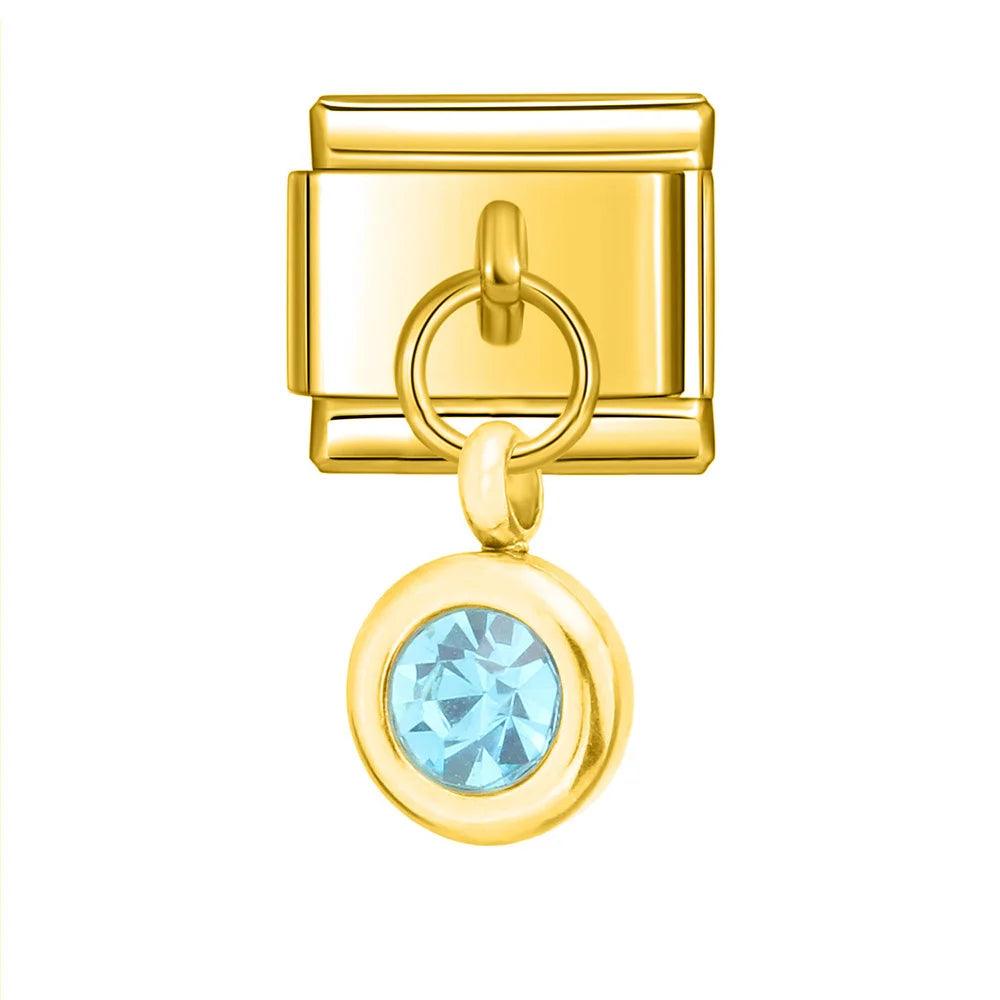 Birthstone May, on Gold - Charms Official