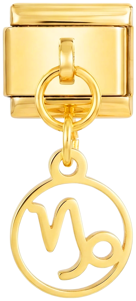 Segno del Capricorno pendente su oro