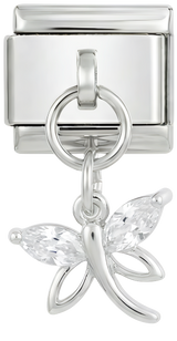 Libellula con cristalli in argento