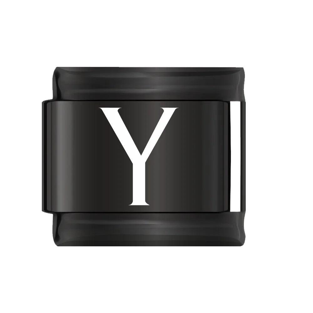Letter Y in White, on Black - Charms Official