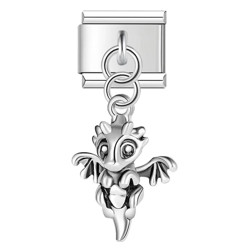 Magic Dragon, on Silver - Charms Official
