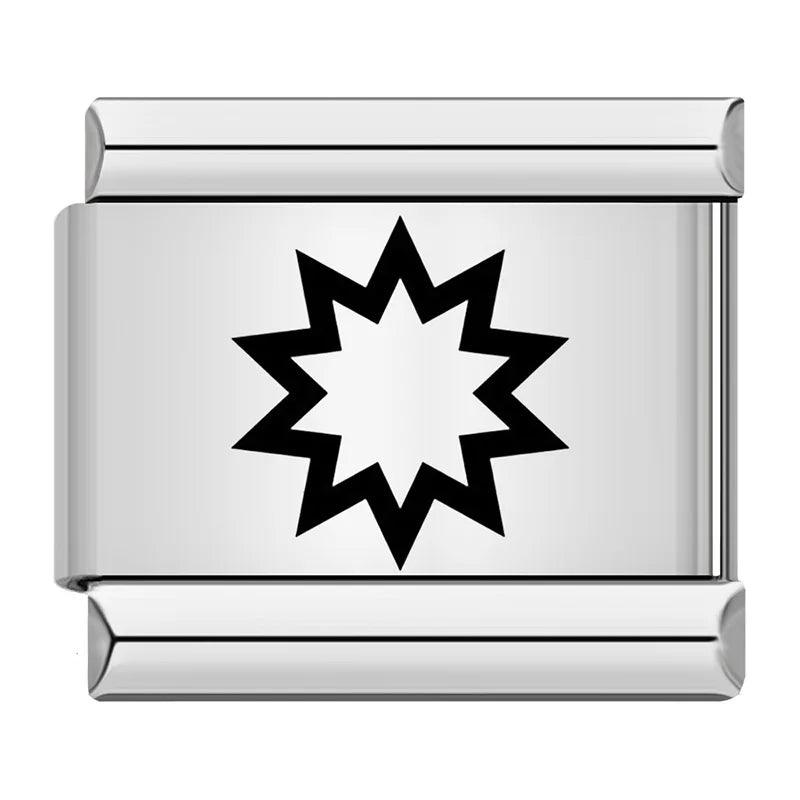 Nine-pointed Star, on Silver - Charms Official