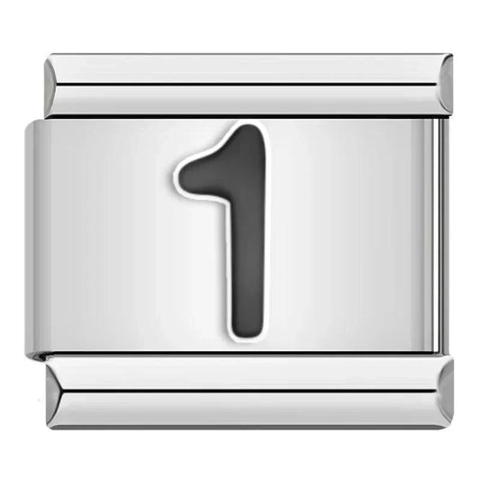 Number 1, on Silver - Charms Official