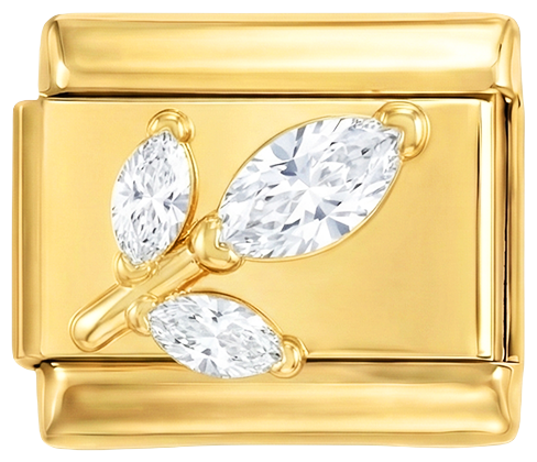 DA AGGIUNGERE - 3 cristalli rosa su oro