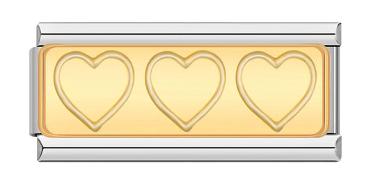 3 Hearts, on Silver - Charms Official