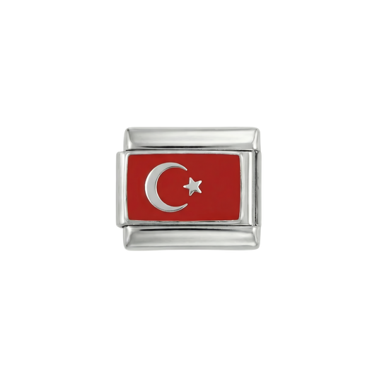 Turkey Flag, on Silver