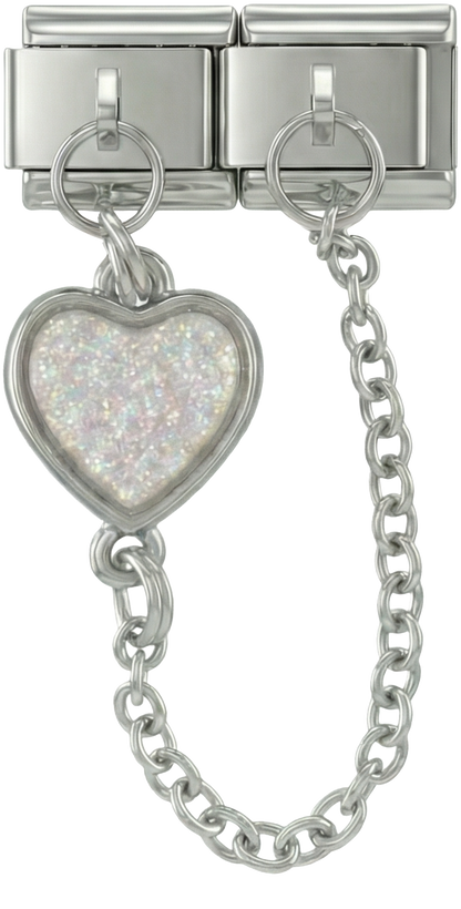 Grey Heart, Double Linked Charms