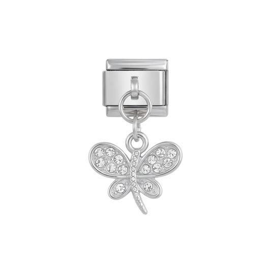 Butterfly with Stones on Silver