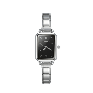 Orologio Como argento – Edizione quadrante nero