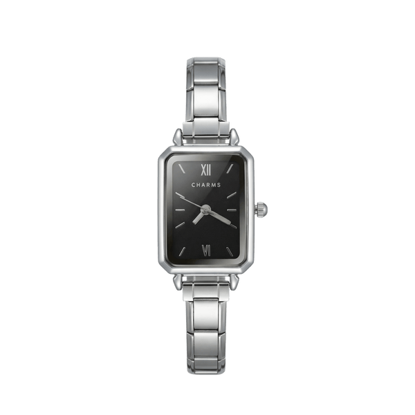 Orologio Como argento – Edizione quadrante nero