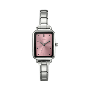 Orologio Como argento – Edizione quadrante rosa