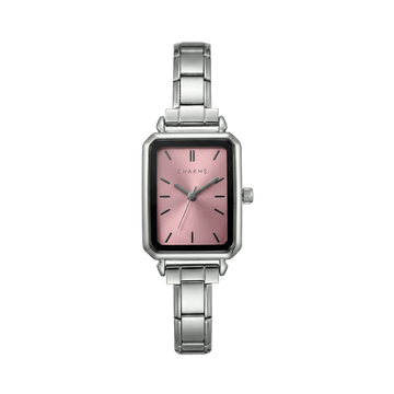 Orologio Como argento – Edizione quadrante rosa