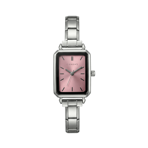 Orologio Como argento – Edizione quadrante rosa