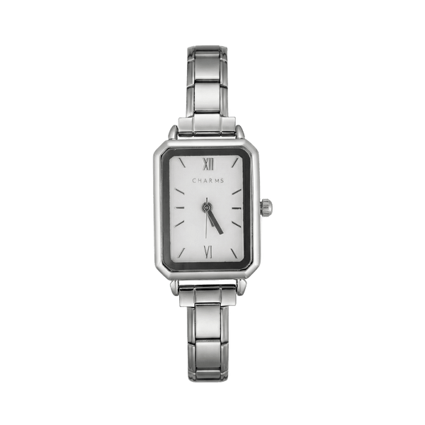 Orologio Como argento – Edizione quadrante bianco
