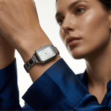 ساعة Como الفضية – إصدار بمينا أبيض