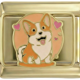 Corgi su base dorata