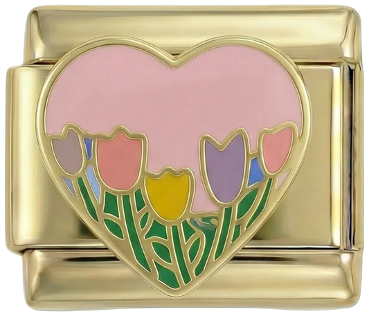 Flower Field in Pink Heart on Gold - Flower-Field-in-Pink-Heart-on-Gold.png