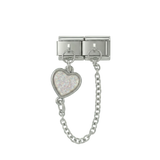 Cuore Grigio, Charms con Doppio Collegamento, su Argento