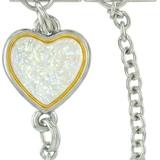 Cuore Multicolore, Charms con Doppio Collegamento, su Argento