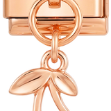 Coppia di ciliegie con pietre in oro rosa