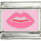 Labbra rosa su argento