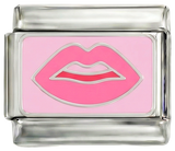 Labbra rosa su argento