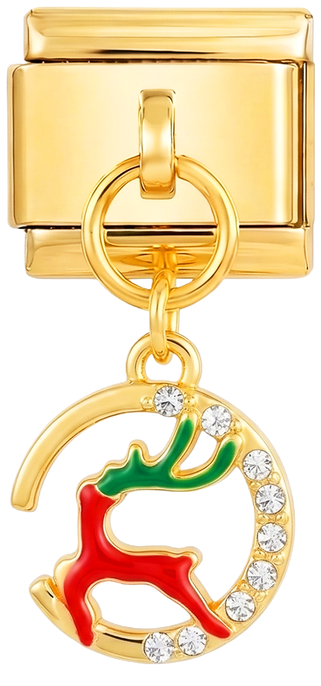 DA AGGIUNGERE - Renna "Red Snow" con pietre