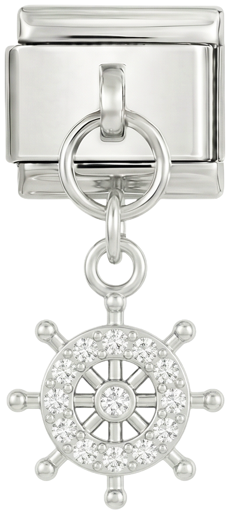 Timone con pietre, in argento