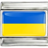 Bandiera dell'Ucraina su argento