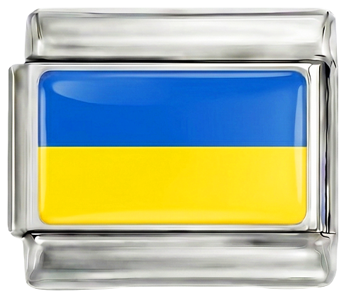 Bandiera dell'Ucraina su argento