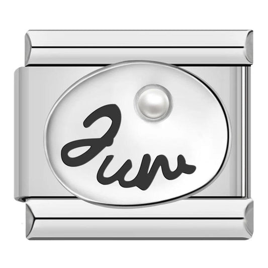 Birthstone June, on Silver - Charms Official