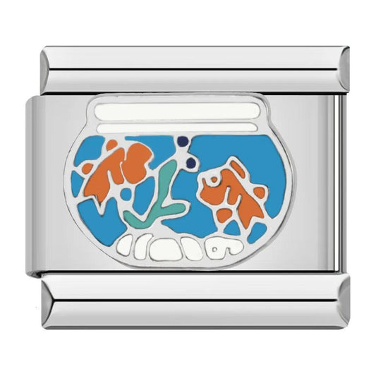 Bowl of Goldfish, on Silver - Charms Official
