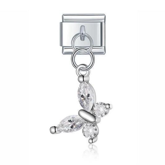 Butterfly with Large Stones, on Silver - Charms Official