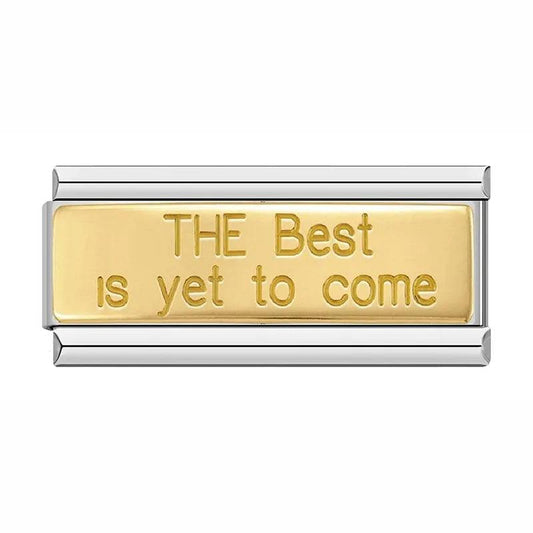 Gold Plate, The Best is Yet to Come, on Silver - Charms Official