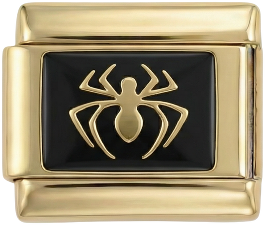 Golden Spider on Black Plate on Gold - golden-spider-on-black-plate-on-gold.png