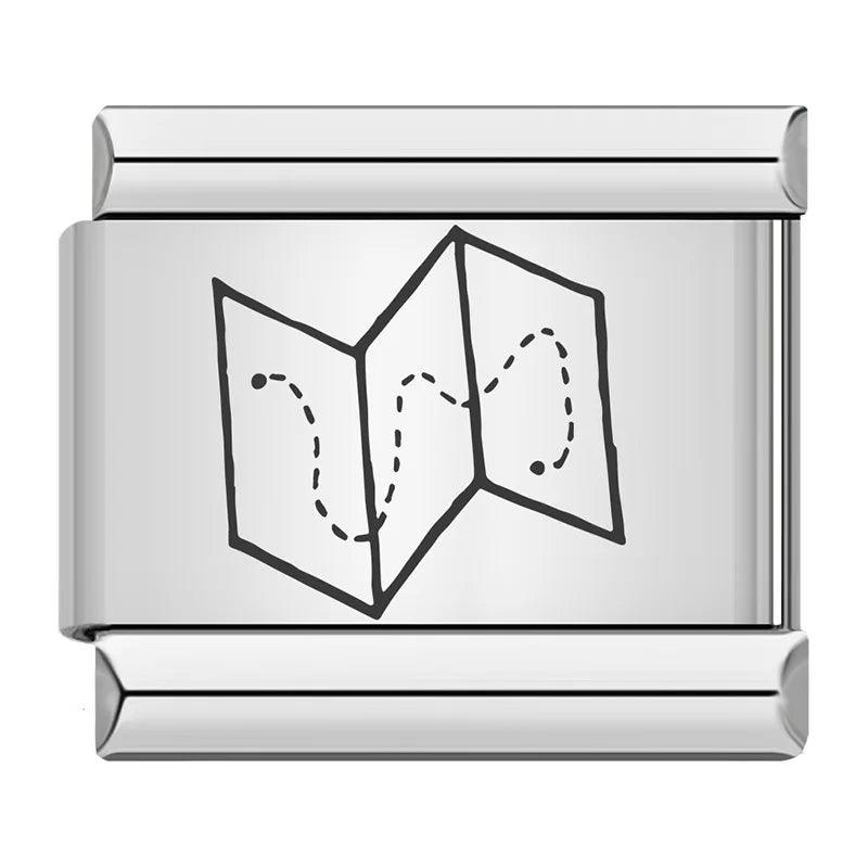 Map, on Silver - Charms Official