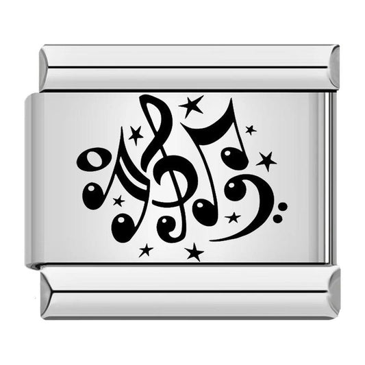 Musical Notes, on Silver - Charms Official