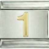 Numero 1 su base argentata