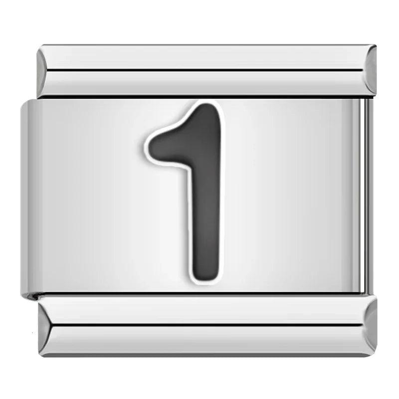 Number 1, on Silver - Charms Official