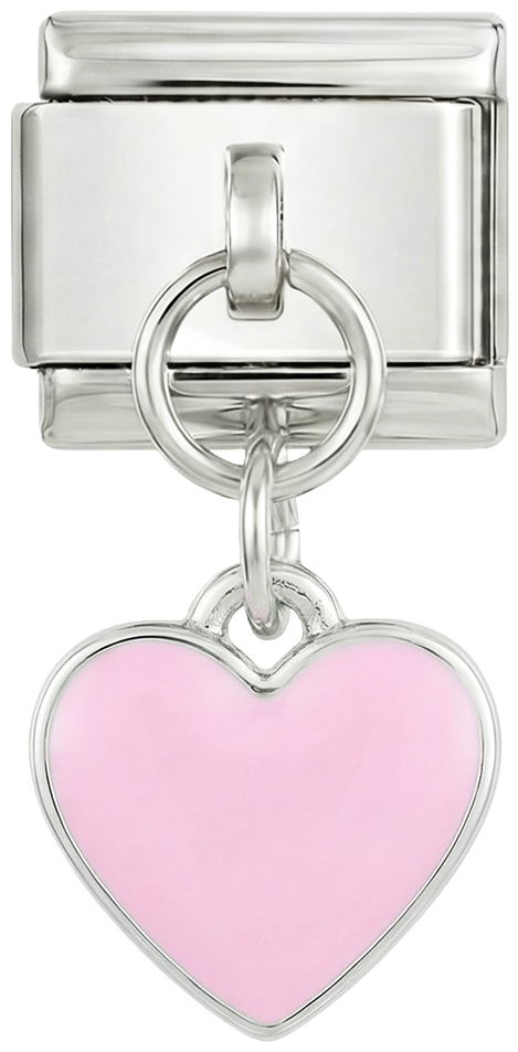 Pink Heart Hanging on Silver - pink-heart-hanging-on-silver.png