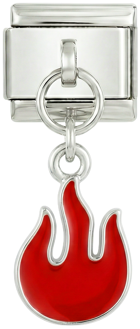 Red Flame, on Silver - red-flame-hanging-silver.png