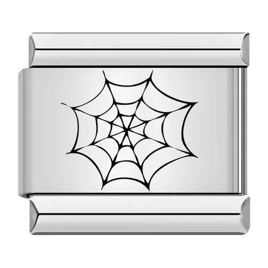 Spider Web Black, on Silver - Charms Official