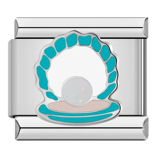 Turquoise Shell with White Pearl - Charms Official